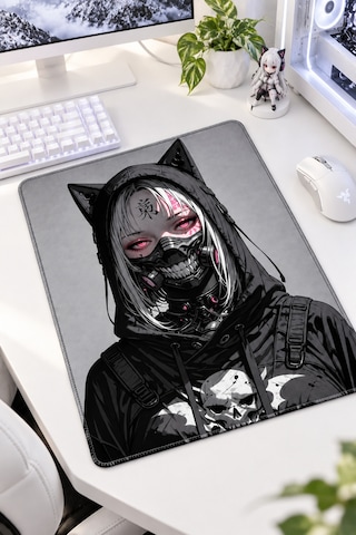 50x40 Cm Cat Woman Desenli Gaming Oyuncu Mouse Pad Kaymaz Taban Büyük Fare Altlığı