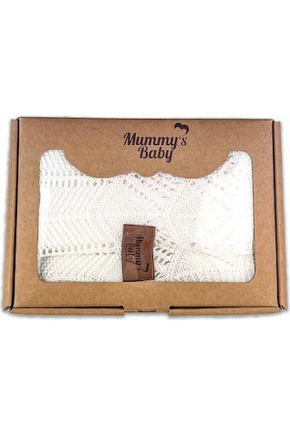 Mummy's Baby Tencel Örgü Dantel Desen Bebek Battaniyesi 80x100 Ekru