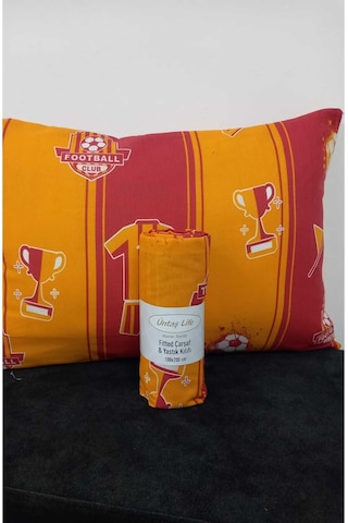 Üntaş Serenat Taraftar Tek Kişilik Lastikli Çarşaf + Yastik Kılıfı Sarı - Kırmızı