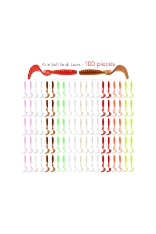 Yuntech01 100 Adet 4cm Silikon Yumuşak Yem, 10 Renk Seçeneği, Su İçinde Canlı Hareket, Dayanıklı Ve Yeniden Kullanılabilir, Balık Tutma Aksesuarı