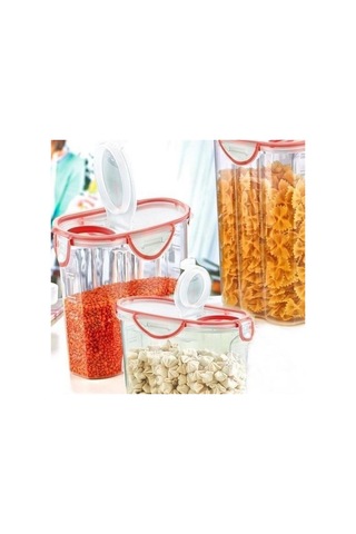 Kilitli Kapaklı Contalı Hava,su Sıvı Geçirmez 2,4 Litre Erzak Saklama Kabı-sa590 Şeffaf