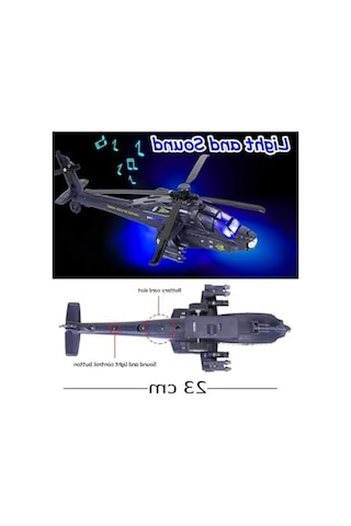 Sesli Işıklı Metal Helikopter Oyuncak, Dayanıklı Çek Bırak Model