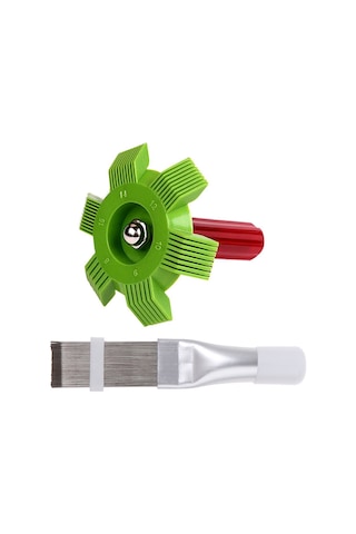 Fosenze Soğutucu Radyatör Temizlik Seti: Yeşil Plastik + Paslanmaz Çelik Kanat Tırnakları, Kondenser Evaporatör Düzeltici