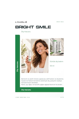 L'carlıe Bright Smile Bitkisel Diş Macunu Naneli 50 Ml