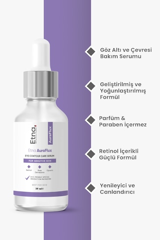 Etna Pharma Auraflux Göz Altı Torbalanma Ve Morluk Karşıtı, Aydınlatıcı Göz Altı Yenileme Bakım Serumu 30 Ml