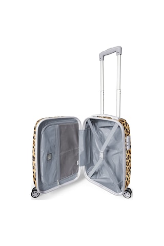 Coral High Kahverengi Leopar Desenli Pc Kabin Boy Valiz 50cm 16841 Kahverengi