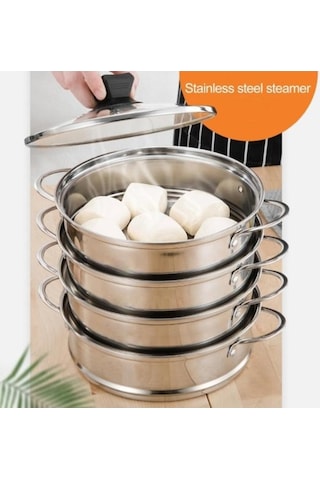 Trendooze Vapur Vapur Üst Takviyeli Sınıfı Saplı S Pişirme Paslanmaz Gıda Fırın Dayanıklı Çörekler Çörekler Çelik Buharda Aksesuarı Jg