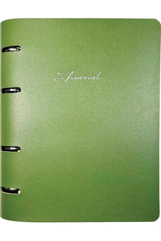 Ringo Vegan Deri Mekanizmalı İçi Değişebilen Defter A5 192 Sayfa 100 Gr Çizgili Yeşil Yeşil