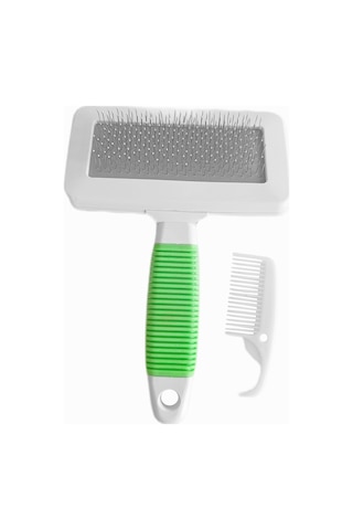 Markapet Temizleme Aparatlı Kedi Köpek Tarağı 7 Cm-14 Cm Small Yeşil