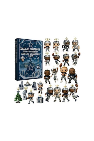 Dallas Cowboys 2025 Christmas Countdown Advent Blind Box Christmas Tree Decoration Acrylic Pendant