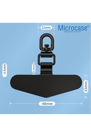 Microcase 360 Döner Başlıklı Telefon İp Askılıklar İçin Paslanmaz Çelik Tutacak Bağlantı Parçası-al4927 Gümüş