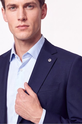 Efor Slim Fit Mono Yaka Çift Yırtmaç Yünlü Lacivert Takım Elbise Tk 949