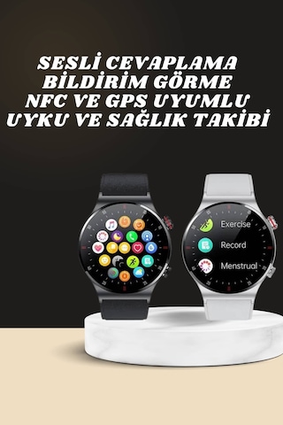 Akıllı Saat Çoklu Kordon Seçeneği Amoled Ekran Çok Fonksiyonlu Bluetooth Bağlantılı Yeni Nesil