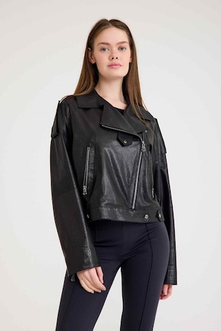 Oversize Bayan Deri Ceket Vb-3 Bk-2497 - 23371 Siyah