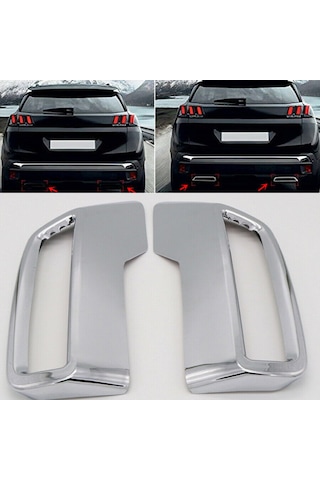 Peugeot 3008 Egzoz Çerçevesi Kromu Komple Nikelajı 2016 Sonrası