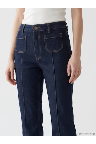 Lc Waikiki Lacivert Petite Flare Kadın Jean Pantolon