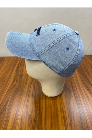 Denim Jean Kot Kumaş Vintage Yıkamalı Unisex Cap Şapka Açık Mavi