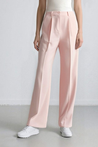 Defacto Afra x DeFacto Wide Leg Krep Kumaş Palazzo Pantolon Cepli Yüksek Bel Uzun Boy Geniş Paça F0083AX25SM Pembe