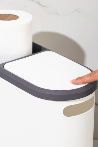 Porsima M-325 Çöp Kutusu Banyo Mutfak Çöp Kovası Kapaklı Banyo Çöp Kovası 10lt Beyaz