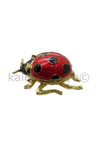 Swarovski Taşlı Uğur Böceği - Gizli Hazneli Masaüstü Hediyelik Sü