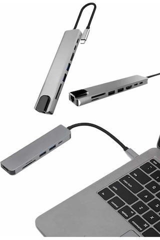 Çevirici Dönüştürücü Adaptör Macbook Uyumlu 3 In 1 Type-c To Hdmı Usb 3.0 Belirtilmemiş