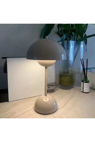 Neoglint Modern Masa Lambası Taşınabilir Led Masa Lambası Gri