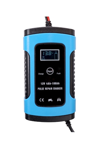 Neevoyu 12v 6a Akıllı Moto/sinema Akü Şarj Cihazı, Tam Otomatik Tamir, Aşırı Şarj Ve Kısa Devre Korumalı, Mavi, Avrupa Standartı