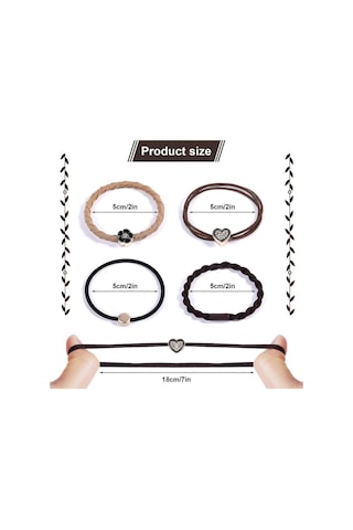 20 Adet Boho Saç Bandı Bileziği, Kadınlar Ve Kızlar İçin At Kuyruğu Tutucu Saç Bantları Çok Renkli