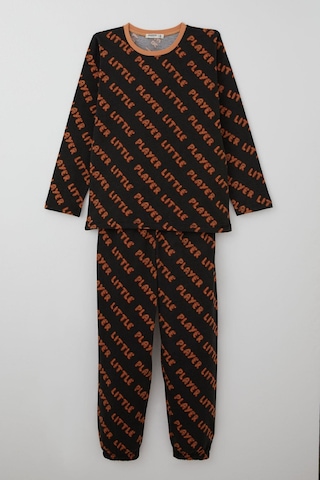 Breeze Erkek Çocuk Pijama Takımı Oyun Zamanı Küçük Oyuncu Yazılı 9-12 Yaş, Koyu Kahve Koyu Kahve