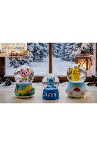 Müzikli Işıklı Püskürtmeli-12cm-8cm Pembe Ve Sarı Renk, Işıklı 9 Cm X 6 Cm Mavi Renk 3 Lü Kar Küresi 0