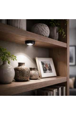Sekatech 3w Led Sıva Üstü Mini Spot 220v 4000k Doğal Beyaz 6 Cm Mobil Raf & Dolap Aydınlatma Siyah