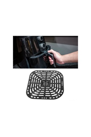 Tenfowee 304 Paslanmaz Çelik Hava Fritözü Grill Panosu, 24x23cm, Fda Onaylı, Yemek Dereceli, Taban Kaplama, El Tuttuğu İle, Bpasız, Fritöz Aksesuarı Diğer