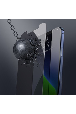 Baseus Apple Uyumlu iPhone 12 Mini 0,3Mm Anti Spy Tempered Cam Ekran Koruyucu Şeffaf (467505695)