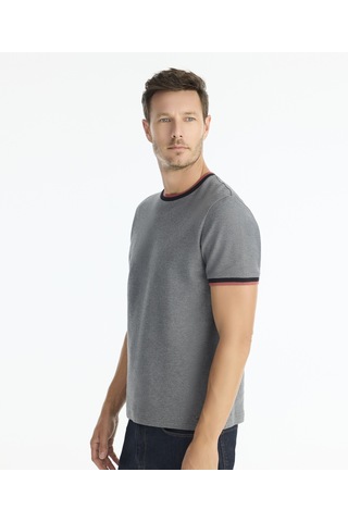 Yargıcı Regular Bisiklet Yaka Kısa Kol T-shirt 25kets9002x 005 Gri