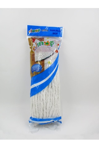 Elmop P02 Pamuklu Beyaz Islak Mop - Paspas Ucu - Vidalı Standart Yedek Mop Püskül - 1 Adet