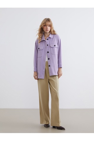 Lcw Vision Lila Oversize Kadın Gömlek Ceket