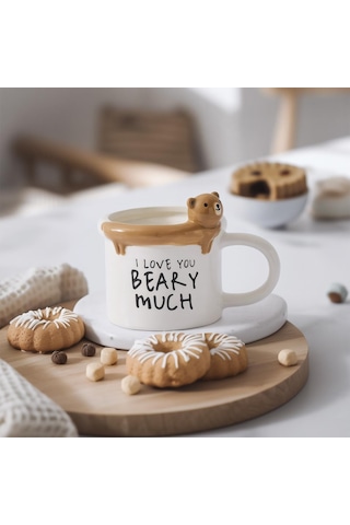 Aryıldız Aryıldz Mood Ayıcık Figürlü Kupa 315ml 278352 Beyaz - Kahverengi
