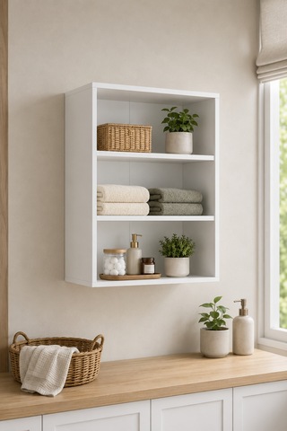 Renazzo %100 Mdf Çok Amaçlı Banyo Duvar Dolabı Kiler Dolabı Beyaz