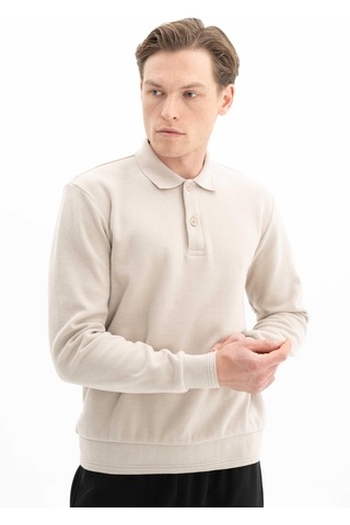 AR-MA Arma Erkek Regular Fit Kazak Selanik Kumaş Polo Yaka Düğmeli Sweatshirt Kazak 001