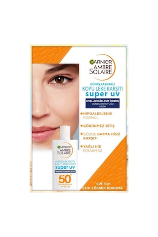 Garnier Ambre Solaire Koyu Leke Karşıtı Koruyucu Yüz Güneş Kremi SPF50+ 40 ML