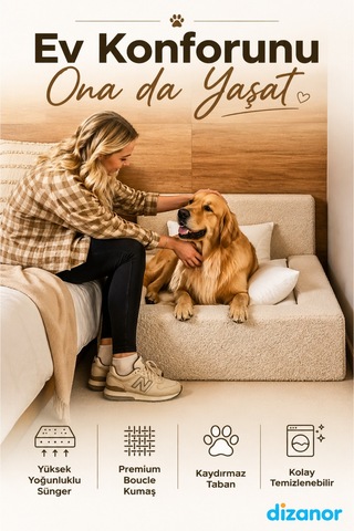 Softnest 3in1 Modüler Köpek Yatağı Ortası Bombeli, Sünger Dolgulu, Anti - Slip Tabanlı Ve Yastıklı Konfor Seti