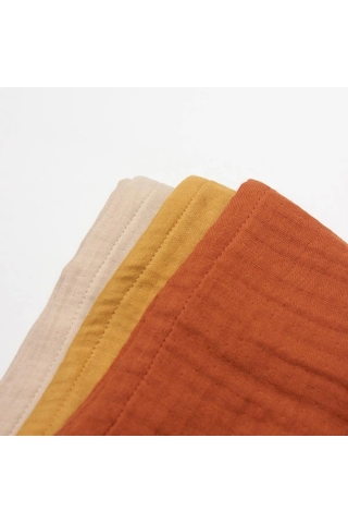 Bistyle 6'lı Müslin Mendil 20x20 Cm 90106 Kiremit Bej Hardal Çok Renkli