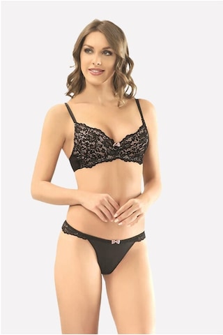 Nbb Kadın Siyah Dantelli Sütyen Külot Takım
