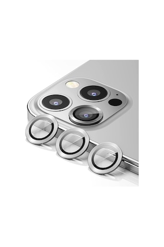 Apple Uyumlu iPhone 13 Pro Max Mercek-Lens Kamera Koruyucu Gri