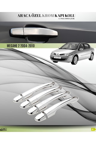 Renault Megane 2 Araca Özel Krom Kapı Kolu Paslanmaz Çelik A+