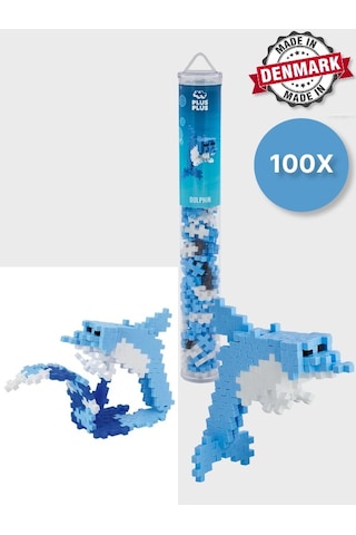 Plus - Plus Minecraft Temalı Silindir Kutuda Dolphin - Yunus Lego Yapı Oyuncağı 100 Parça 4113