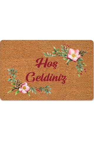 Modern Dijital Paspas - Hoşgeldiniz Karşılama Paspas - Kapı Önü Dekoratif Paspas Fuşya