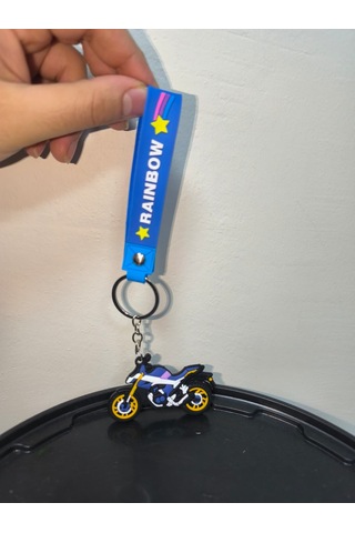 Silikon Kaliteli Motosiklet Anahtarlığı Esnek, Dayanıklı Ve Şık Tasarım Lacivert