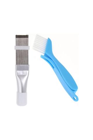 Fosenze Buzdolabı Ve Klima Temizlik Seti: Katlanır Mavi Fırça Ve Metal Kanat Tarağı İkili Paket
