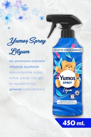 Lotus, Sakura Ve Lilyum Yumoş 450 Ml Yıkaması Zor Eşya Spreyi Rosıe Hediye Tekli